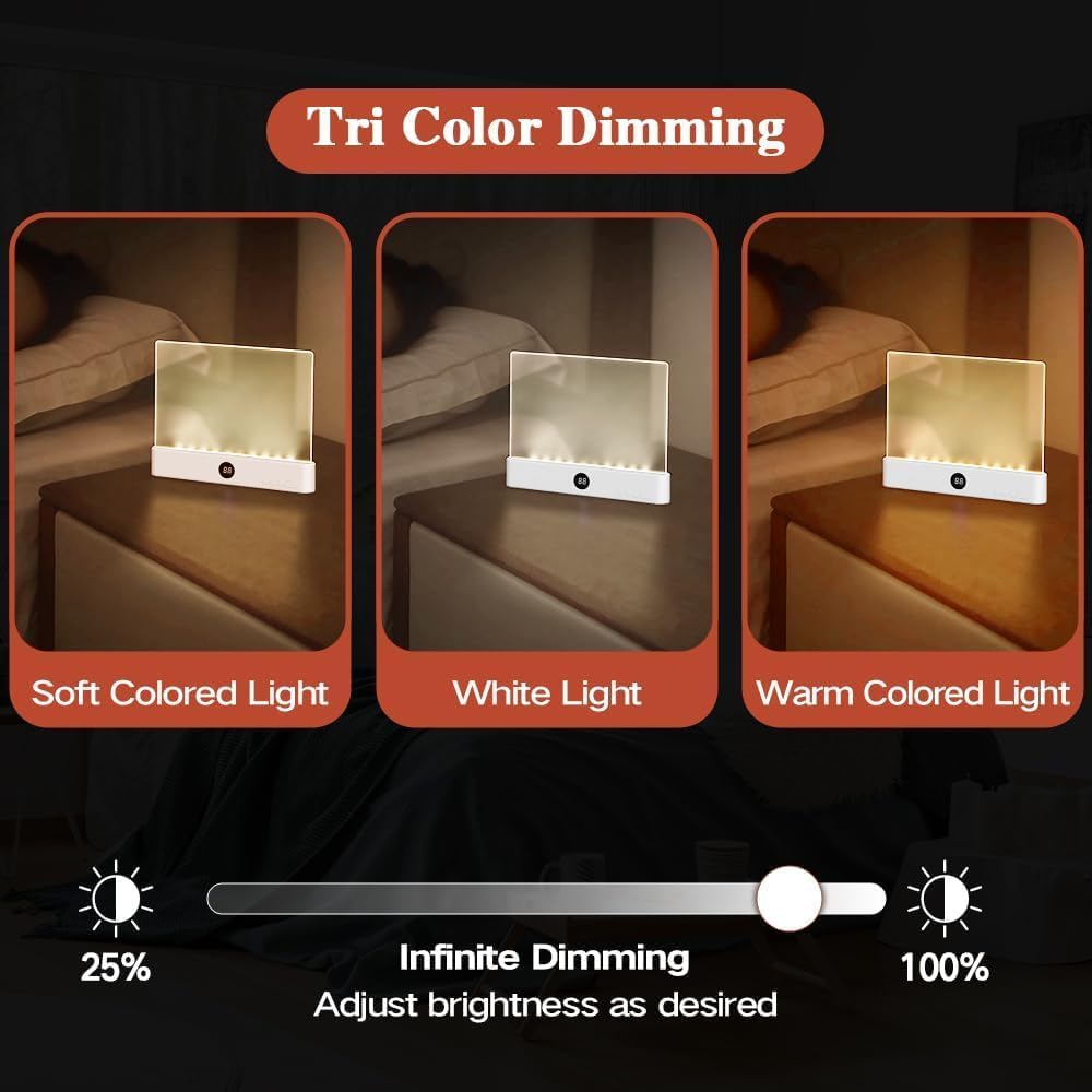 Smart Reading Light, 2026 Upgrade Rechargeable Clear LED Flat Book Light with 3 Colors & Timer, Book Page Light with Brightness Adjustment, Book Light for Reading in Bed (White) - Image 3