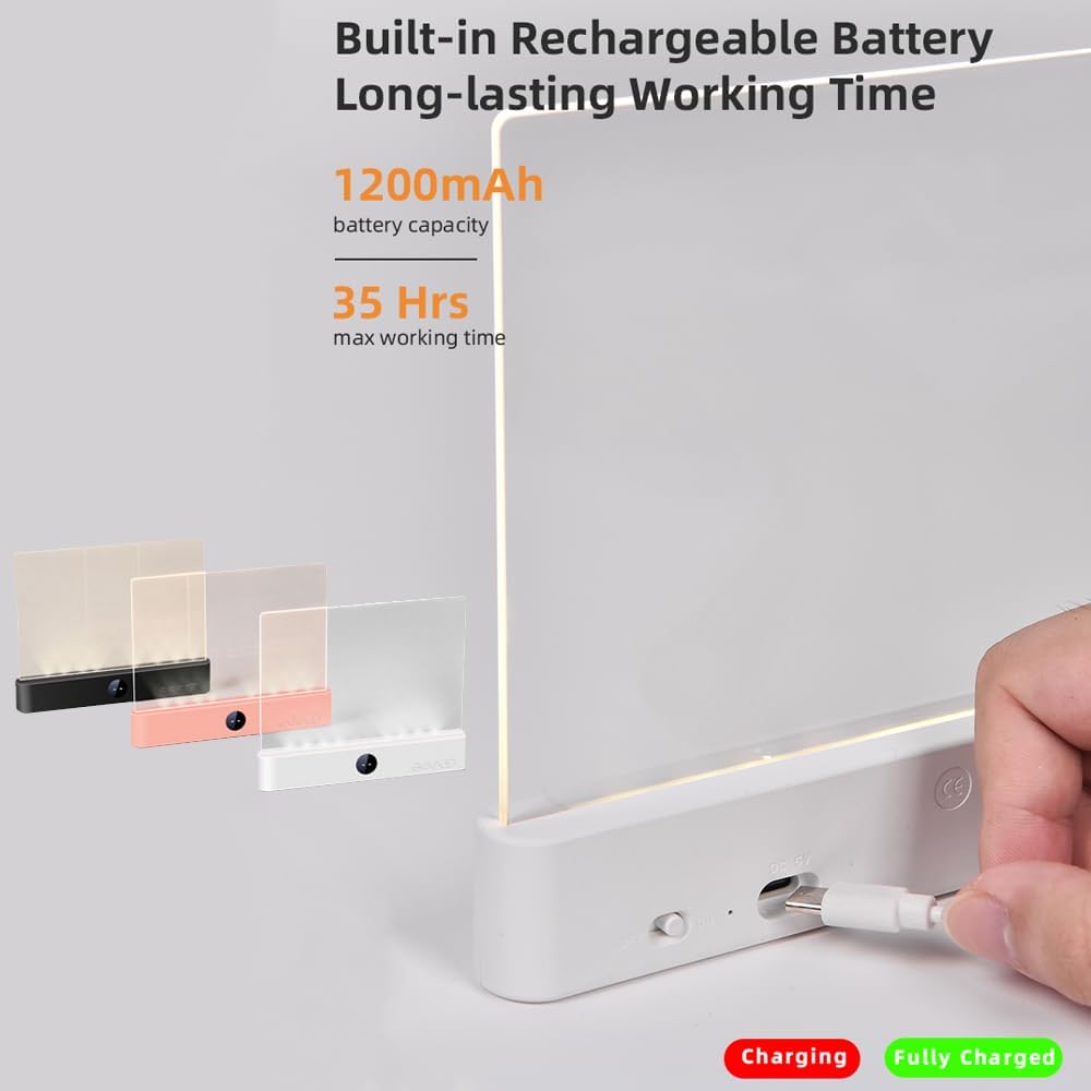 Book Light, Rechargeable Clear LED Flat Book Lights for Reading in Bed at Night with 3 Colors & Timer, Dimmable Panel Plate Book Lamp Full Page Light, Bookish Gifts for Women Readers Kids Book Lovers - Image 6