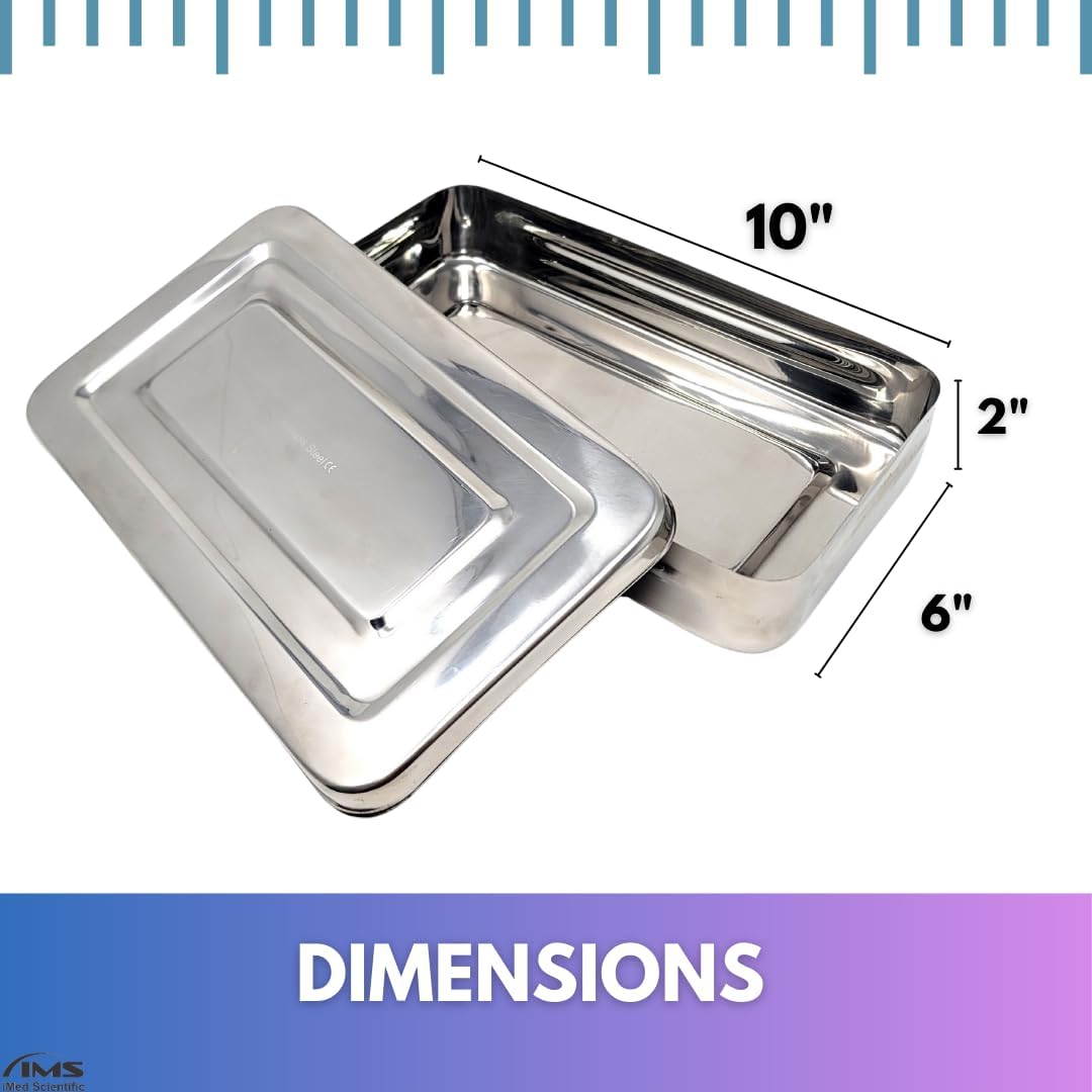 Rectangular Stainless Steel Boxes Empty Storage Organizer Containers w/Lids for Small Items Portable Bins to Hold Accessories Gadgets All Purpose Home Utility Box (Plain - 10" L x 6" W x 2" H) - Image 7