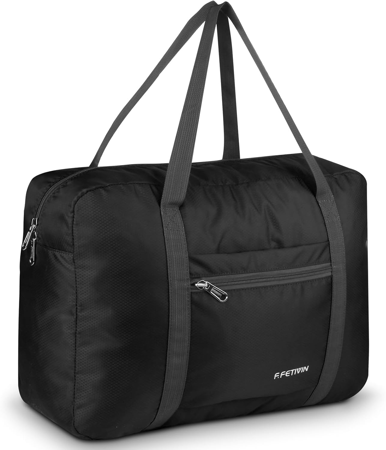 F.FETIVIN Personal item travel bag 17.7x12.6x6.3 for Spirit Airlines Lightweight carry on duffle bag waterproof for Gym,Sports,Vacation(Black)