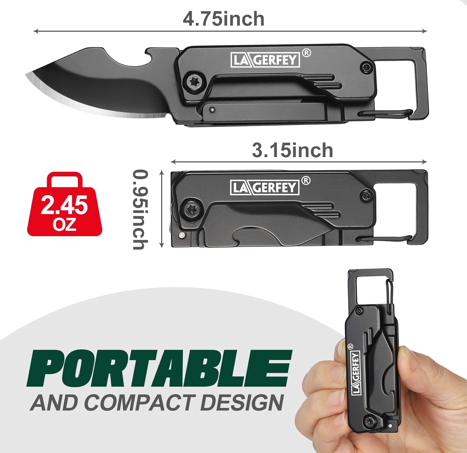 Stocking Stuffers for Men - Pocket Knife Gifts for Men, Keychain Multitool - Christmas Bulk Mens Gifts, Box cutter, Small Folding Knives for Everyday Carry - Edc Gadgets for Camping, Hiking, Fishing - Image 3