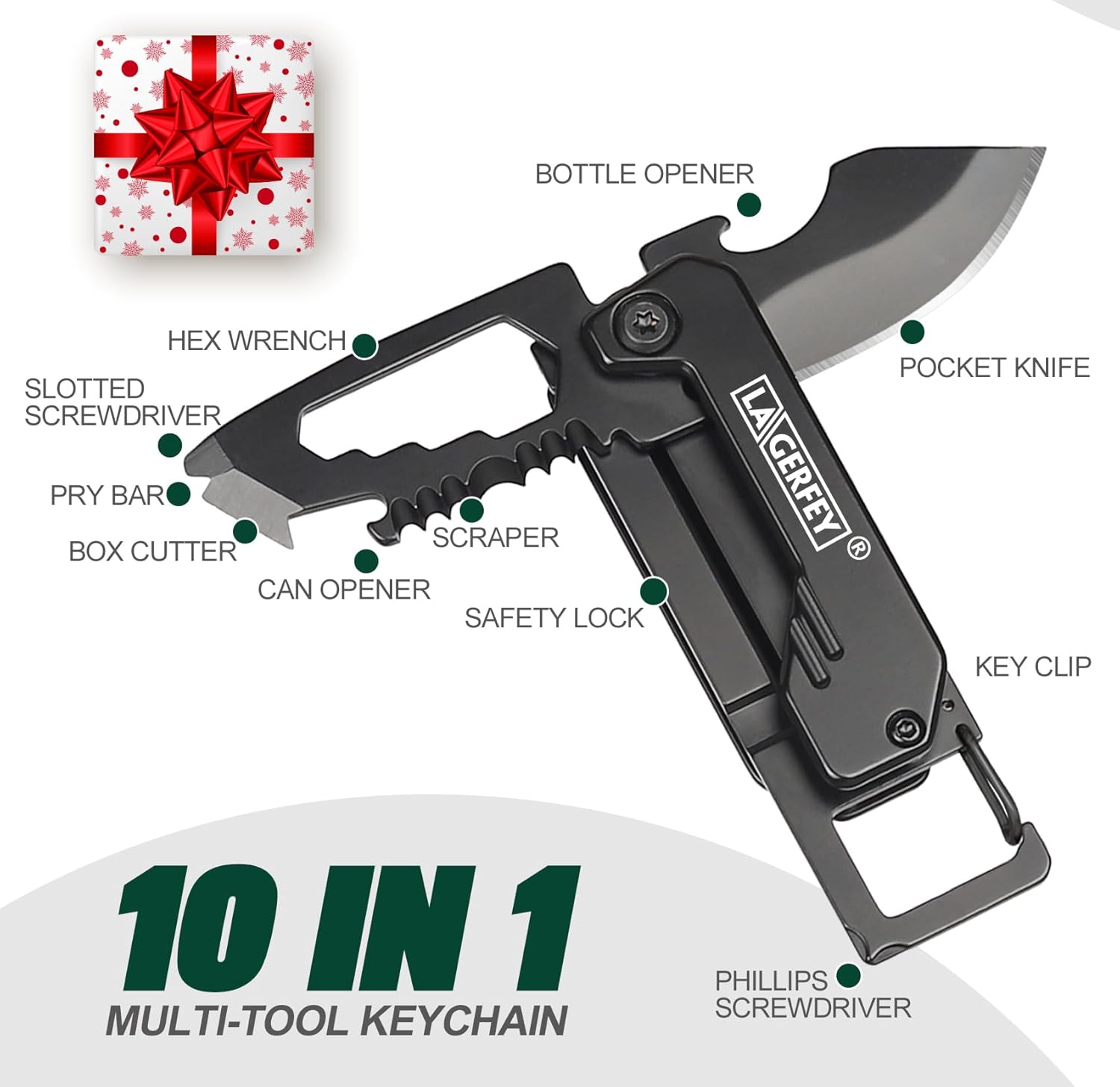 Stocking Stuffers for Men - Pocket Knife Gifts for Men, Keychain Multitool - Christmas Bulk Mens Gifts, Box cutter, Small Folding Knives for Everyday Carry - Edc Gadgets for Camping, Hiking, Fishing - Image 2