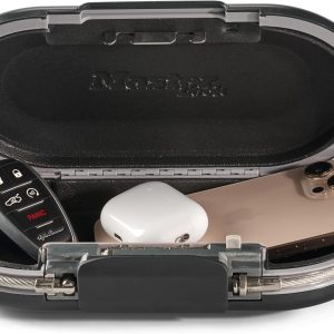 Master Lock Portable Small Lock Box, Set Your Own Combination Lock Portable Safe, Personal Travel Safe, 5900D, Gunmetal Grey