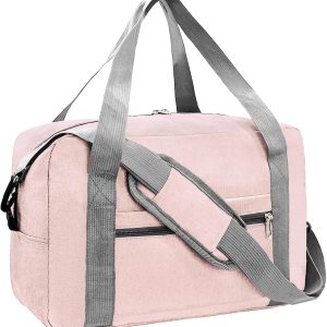 For Spirit Airlines Personal Item Bag 18x14x8 in Underseat Carry-on Luggage foldable Travel Duffle Bag for Airplanes(30L, Pink)