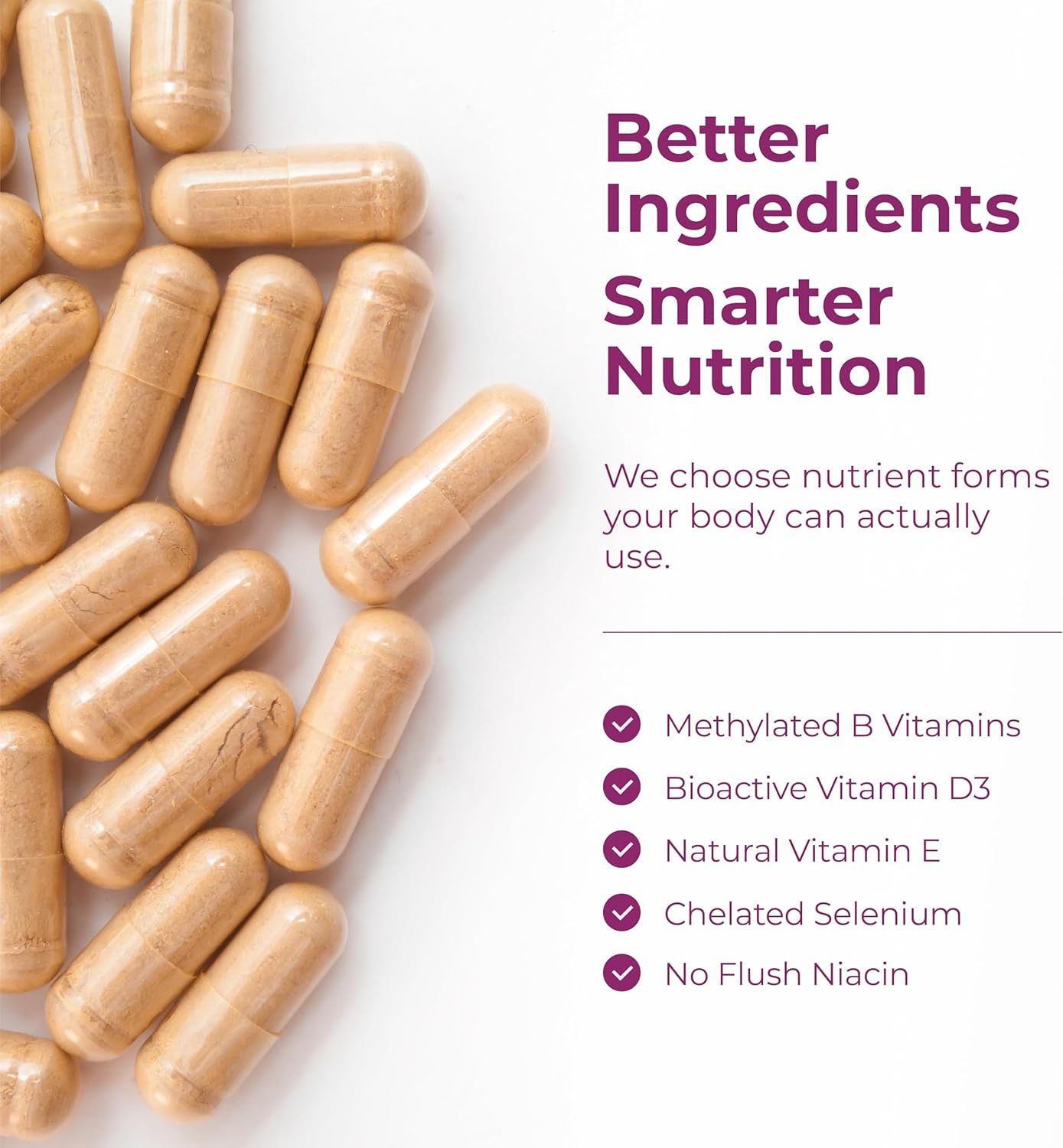 Methylated Multivitamin for Women w/Bioavailable Vitamins, Chelated Minerals, Vitamin D, B12, C, A & Zinc for Energy, Focus and Immune Health – Premium Womens Multivitamins & Multiminerals – 60 Caps - Image 7