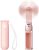 JISULIFE Handheld Mini Fan, 3 IN 1 USB Rechargeable Portable Fan [12-19 Working Hours] with Power Bank, Flashlight, Pocket Design for Travel/Summer/Concerts,Valentines Day Gifts for Her, Women(Pink)