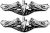2-Pack: Silver Enlisted Submarine Dolphins Shaped Sticker (Navy Naval Logo Insignia sub Warfare Vinyl Decal for car Truck or Laptop (1 x 3 inch) USN Licensed
